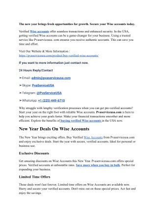 #3 How to Buy Verified Wise Accounts In pvaserviceusa 2025