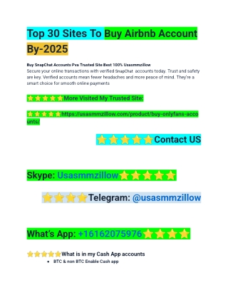 Top 30 Sites To Buy Verified Airbnb Account By-2025