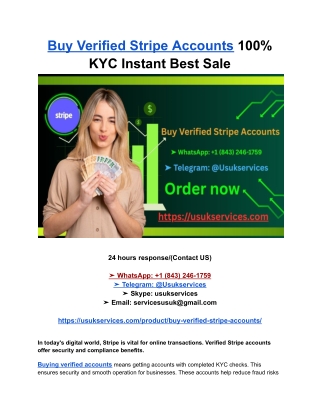 Buy Verified Stripe Accounts 100% KYC Instant Best Sale