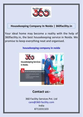 Housekeeping Company In Noida 360facility.in