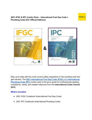 2021 IFGC & IPC Combo Pack – International Fuel Gas Code   Plumbing Code (ICC Official Editions)