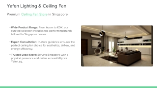 Yafen Lighting & Ceiling Fan - Premium Ceiling Fan Store in Singapore