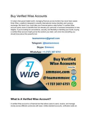 12 Best Platforms to Buy, Verified Wise Account (1)