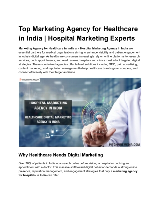 Trusted Marketing Agency for Healthcare in India | Hospital Marketing Agency