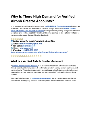 why is there high demand for verified airbnb