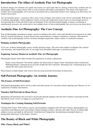 Aesthetic Fine Art Photography for a Timeless Home Decor