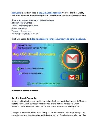 Best Popular Sites to Buy Old Gmail Accounts