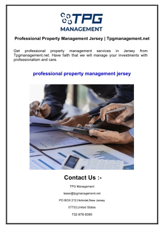 Professional Property Management Jersey  Tpgmanagement.net