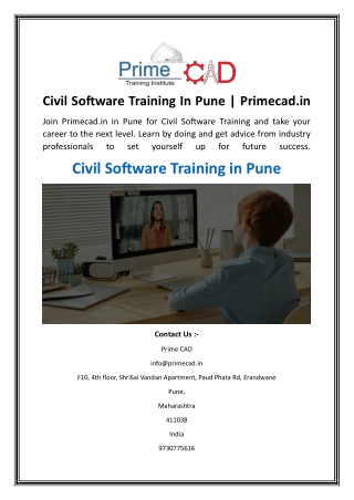 civil software training in pune primecad in