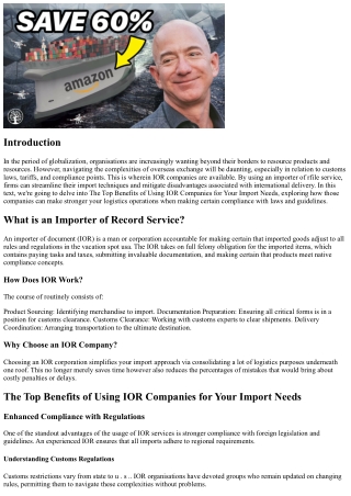 The Top Benefits of Using IOR Companies for Your Import Needs