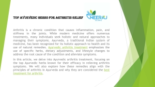 Top Ayurvedic Herbs for Arthritis Relief