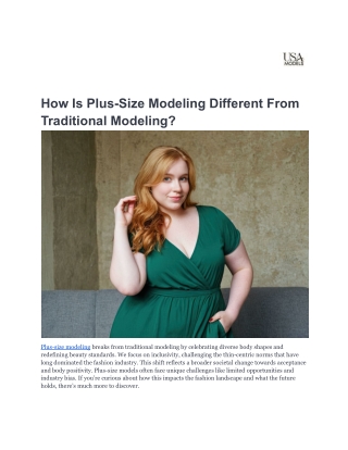 How Is Plus-Size Modeling Different From Traditional Modeling_