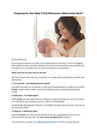 preparing for your baby s first milestones what