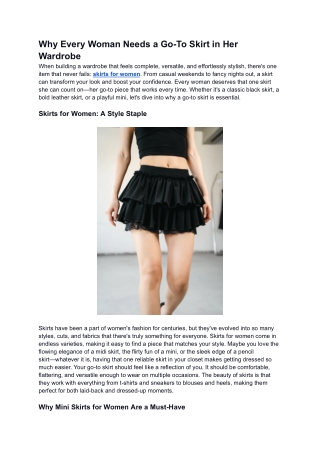 Why Every Woman Needs a Go-To Skirt in Her Wardrobe   Not posted
