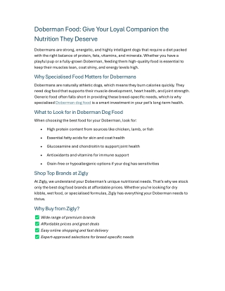 Doberman Food Give Your Loyal Companion the Nutrition They Deserve