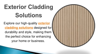 Exterior Cladding Solutions