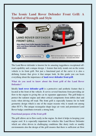 land rover defender front grill