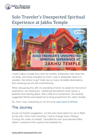 My First Solo Trip to Shimla: A Journey of Adventure & Serenity