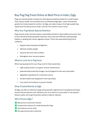 Buy Pug Dog Food Online at Best Price in India Zigly