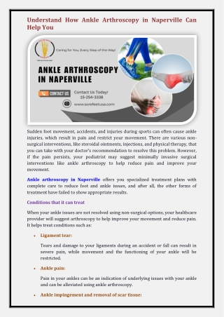 Ankle arthroscopy in Naperville