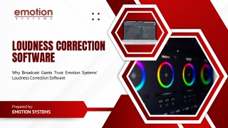 Why Broadcast Giants Trust Emotion Systems’ Loudness Correction Software