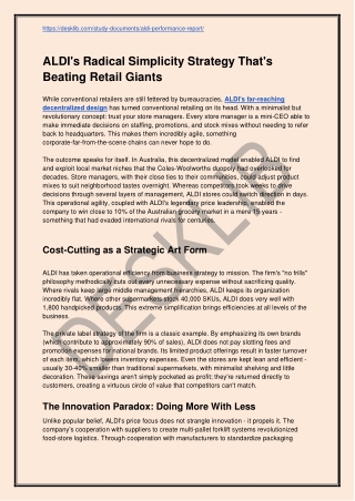 ALDI's Radical Simplicity Strategy That's Beating Retail Giants -PDF