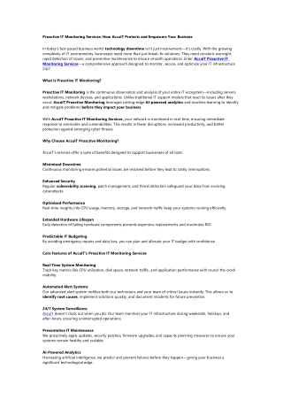 proactive it monitoring services how accuit
