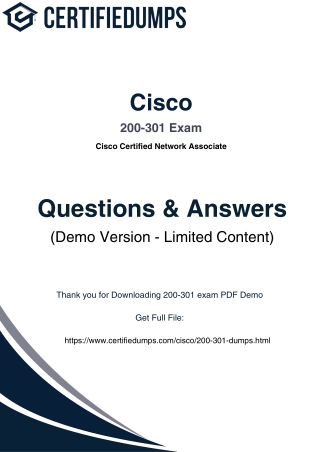Cisco 200-301 Exam Practice Questions – Certifiedumps (Latest 2025 Version)