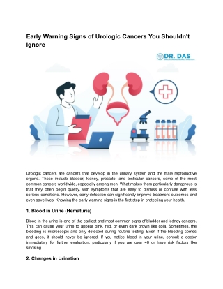 Early Warning Signs of Urologic Cancers You Shouldn't Ignore