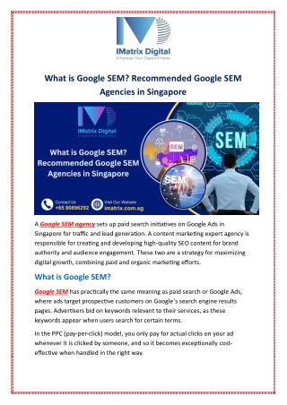 what is google sem recommended google