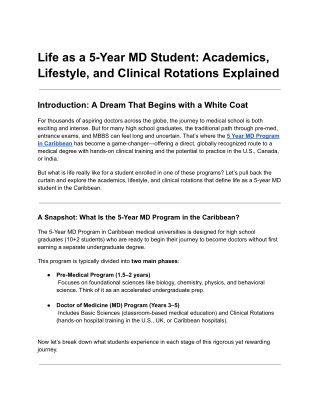 Life as a 5-Year MD Student_ Academics, Lifestyle, and Clinical Rotations Explained