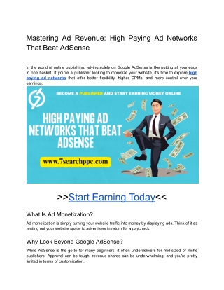 mastering ad revenue high paying ad networks that