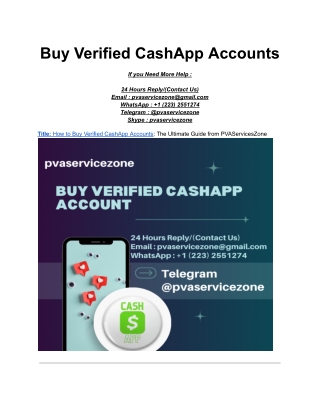 Buy Verified CashApp Accounts