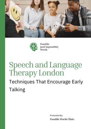 speech and language therapy london techniques