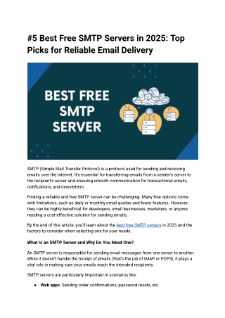 Best Free SMTP Servers Compared [2025]