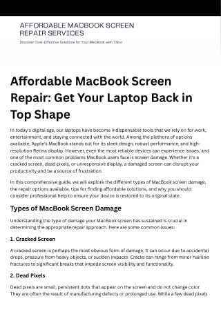 Affordable MacBook Screen Repair Get Your Laptop Back in Top Shape