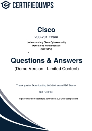Cisco 200-201 Exam Practice Questions – Certifiedumps (Latest 2025 Version)