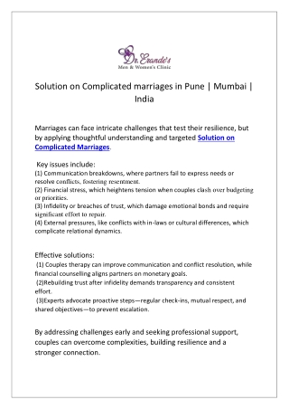 Solution on Complicated Marriages in Pune | Mumbai | India
