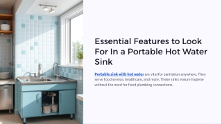 Essential Features to Look For In a Portable Hot Water Sink
