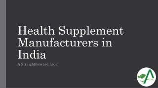 Health Supplement Manufacturers in India