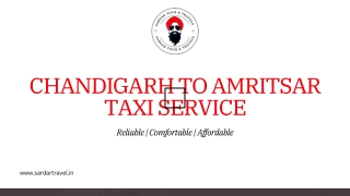 Chandigarh to Amritsar Taxi Service – Safe & Affordable Rides