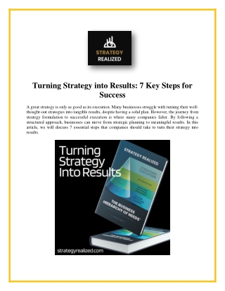 Turning Strategy Into Results: 7 Key Steps for Success