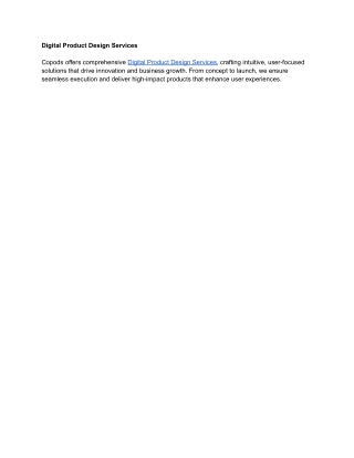 Digital Product Design Services