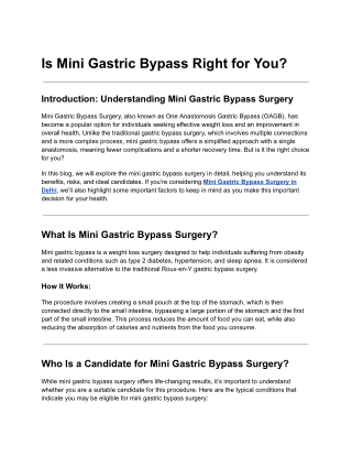 Is Mini Gastric Bypass Right for You_