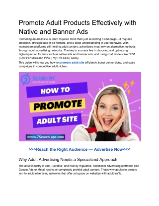 Promote Adult Products Effectively with Native and Banner Ads
