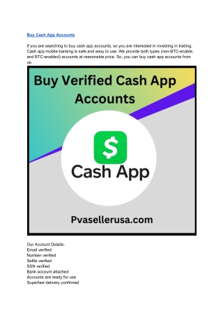 The Best Online Place To Buy Verified Cash App Accounts