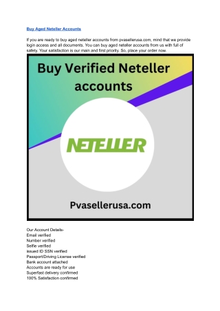 Buy Verified Neteller Accounts