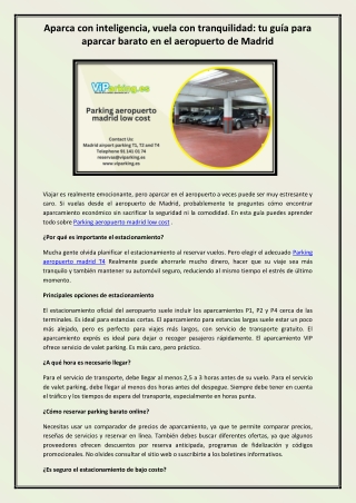 Parking aeropuerto madrid low cost