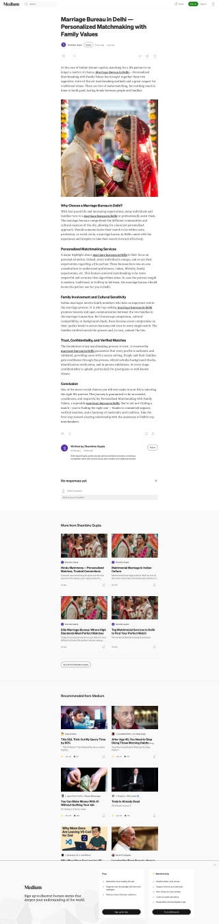 Marriage Bureau in Delhi — Personalized Matchmaking with Family Values