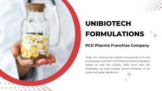 PCD Pharma Franchise Company | Unibiotech Formulations | Best Pharma Company